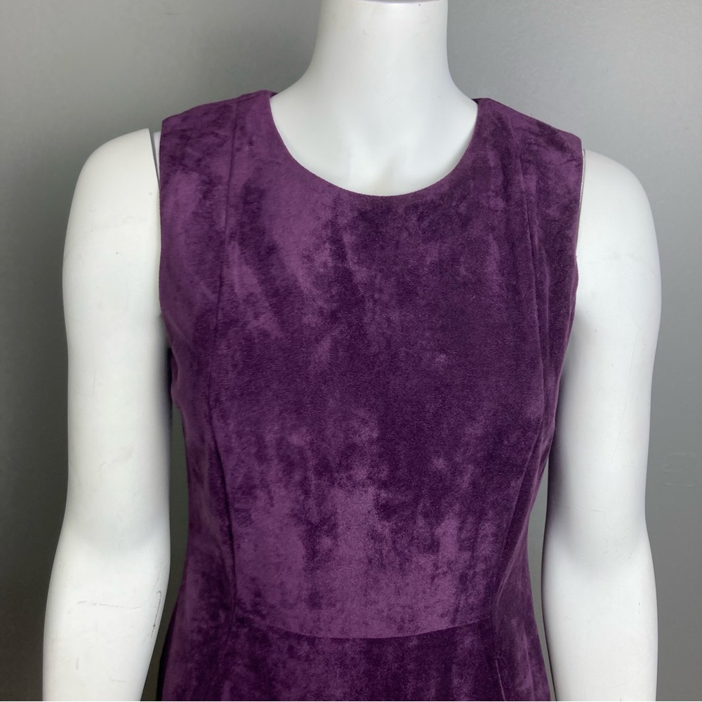 Calvin Klein faux suede / leather dress sheath work office purple size 6 - Picture 5 of 11